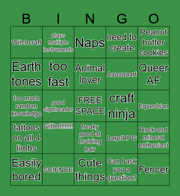 AIDEN BINGO Card