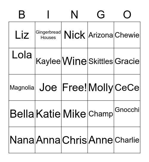 Lentino Bingo Card