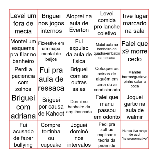 BINGO 1B/2A Bingo Card