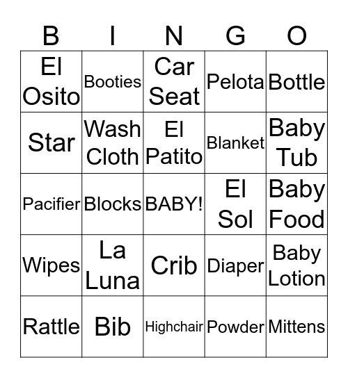 BABY ROBERSON BINGO! Bingo Card