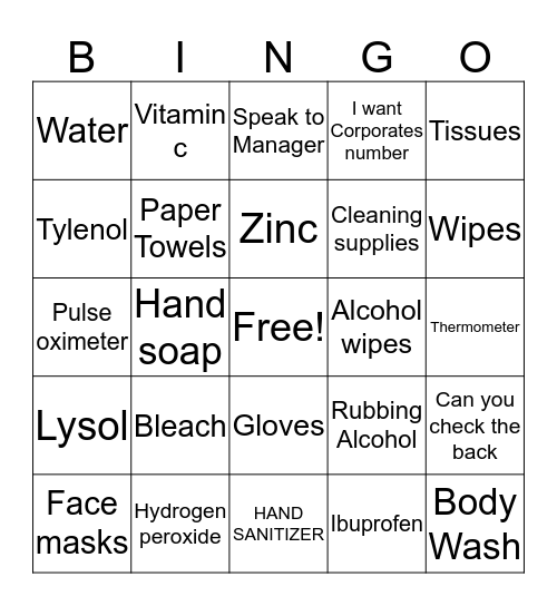 Dumb Retail Questions Bingo Card