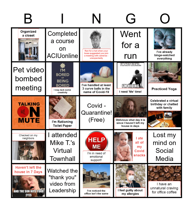 ECC Happy Hour BINGO Card