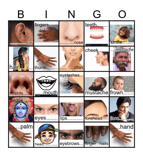 Head Bingo Card