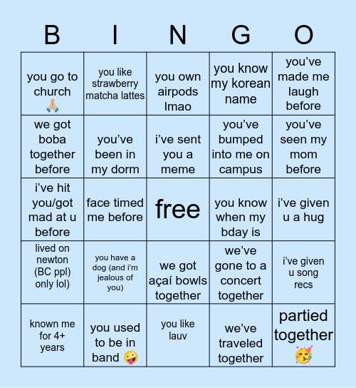 How Well Do You Know Joy? Bingo Card