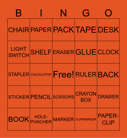 'Berg Measurement Bingo! Bingo Card