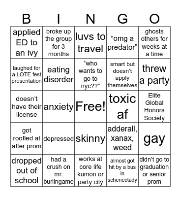 Quad Bingo Card