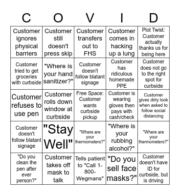 Pharmacy Bingo Card