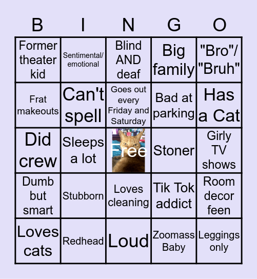 Erin Bingo! Bingo Card