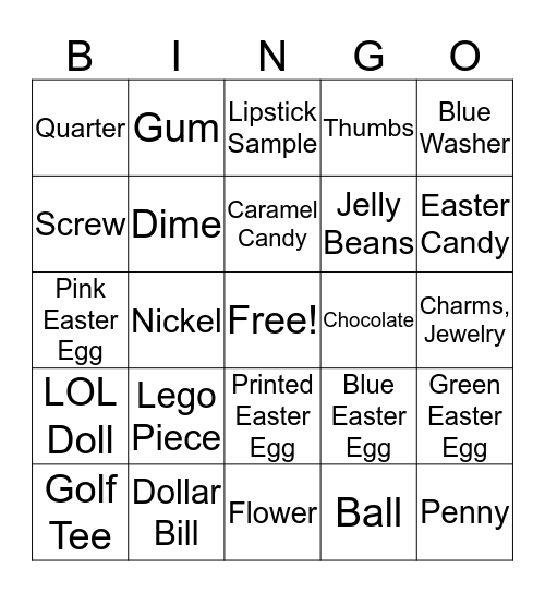 Easter Egg Hunt Bingo Card