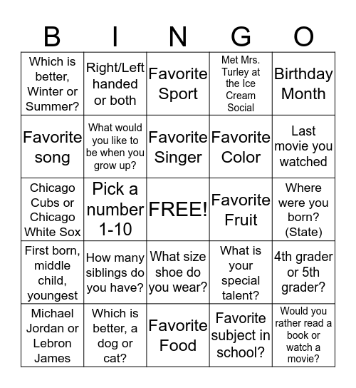 Find Someone Who... Bingo Card