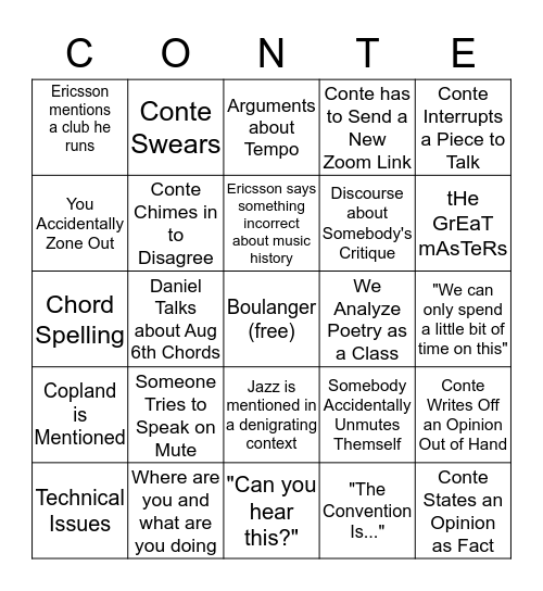 Comp Seminar Bingo Card