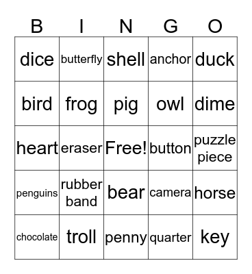 Easter Bingo Card