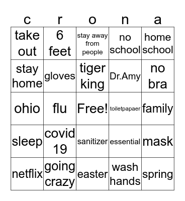 crona Bingo Card
