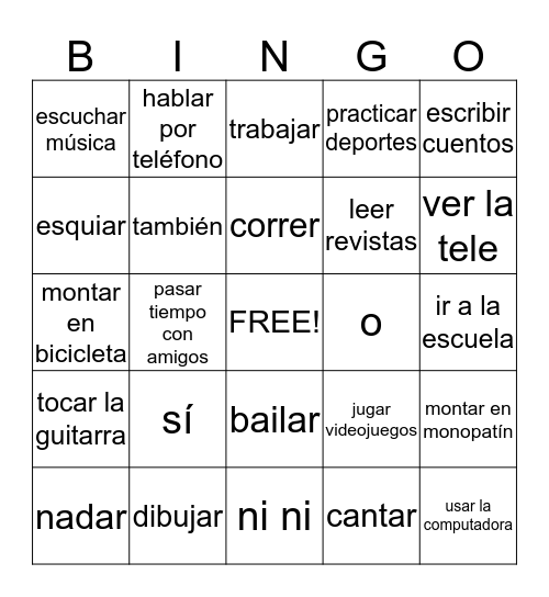 1-realidades capitulo 1a Bingo Card