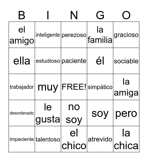 1-realidades capítulo 1b Bingo Card