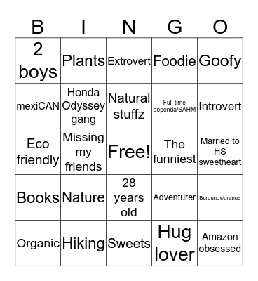 Cristy Bingo Card