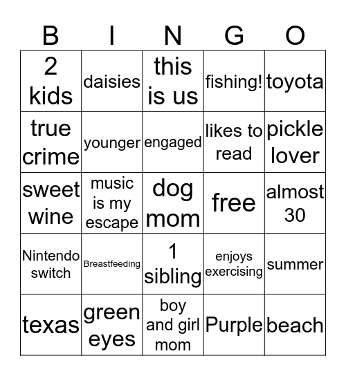 Are you like nicole?! Bingo Card