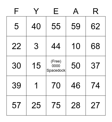 FLEET 4 YEAR ANNIVERSARY Bingo Card