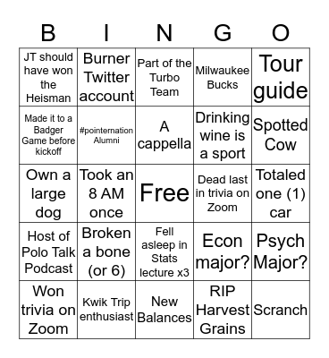Haakon Bingo Card