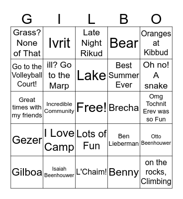 GilBingo Card