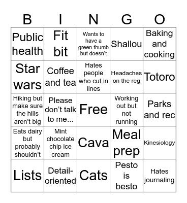 Katie’s Bingo Card