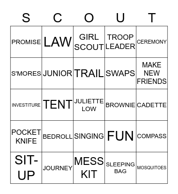 SCOUT BINGO Card