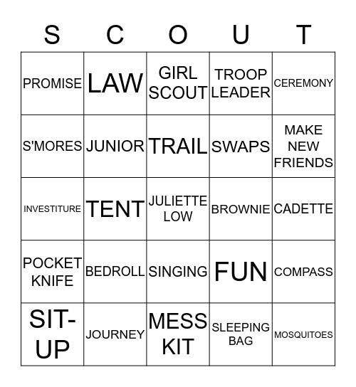 SCOUT BINGO Card