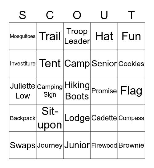 SCOUT BINGO Card