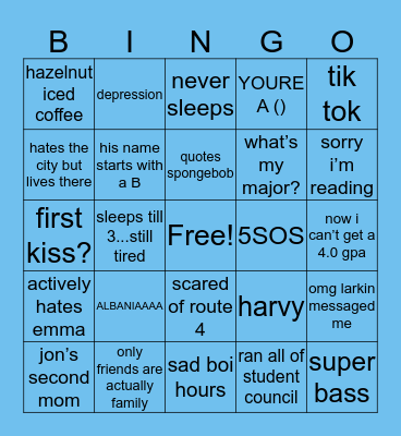 K  R  I  S  T  I  N  E Bingo Card