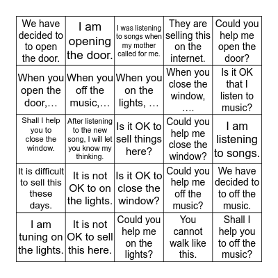 TRANSLATION Bingo Card