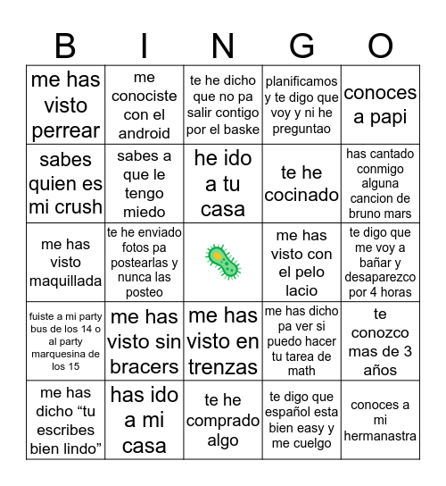 jordi’s bingo #2 Bingo Card