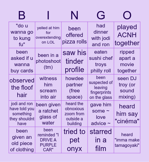 👾🍑🍌🤠 tu-roi🚓🚨👾 Bingo Card