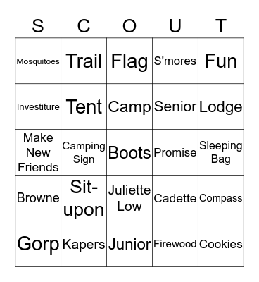 SCOUT BINGO Card