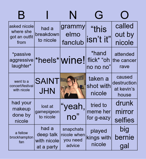 NICOLE Bingo Card