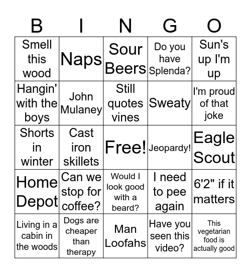 Shelton Bingo! Bingo Card