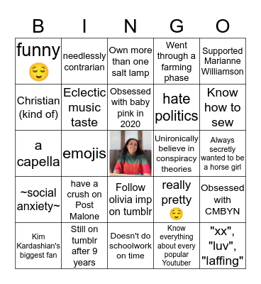 Me Bingo Card