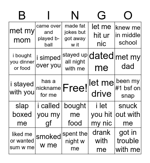 nanasboy bingo Card