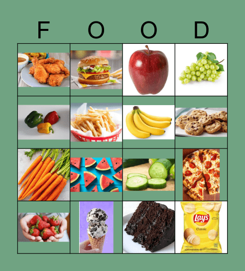 Healthy vs. Unhealthy Foods Bingo Card