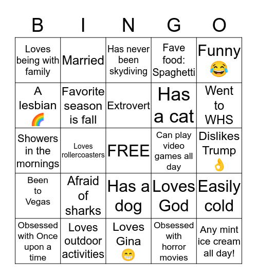How Similar Are You to Jen? Bingo Card