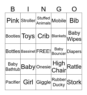 Baby Stafford Bingo Card