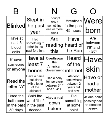 Bingo Card