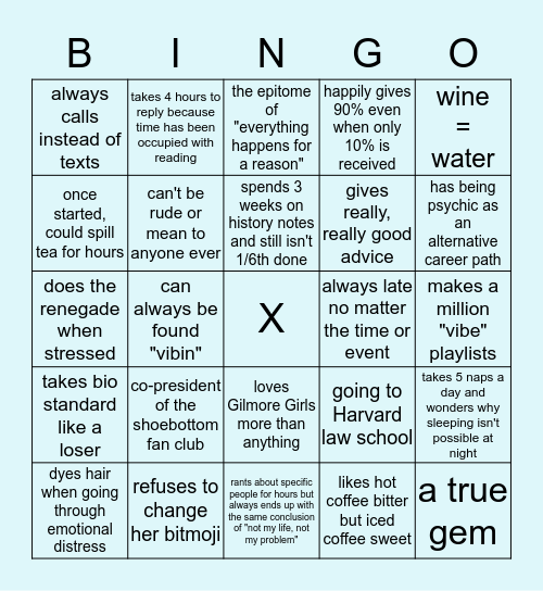 Amadea, Ames, Amanda Bingo! Bingo Card