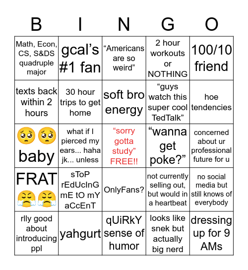 Yuan Bingo!!! Bingo Card