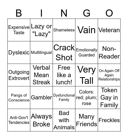 Richard Everett II Bingo Bonanza Bingo Card