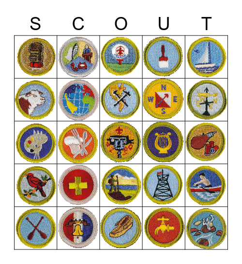 Merit Badge Bingo Card