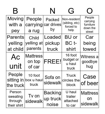 Allston Christmas Bingo Card