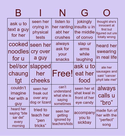 N A D D I Bingo Card