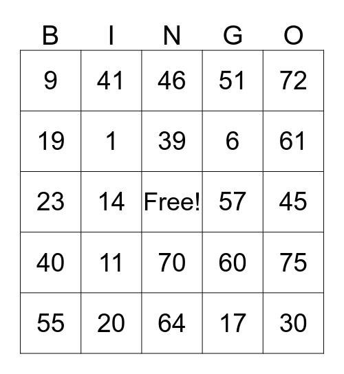 Kjalarlandsbingó Bingo Card