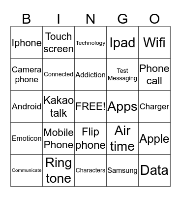 Technology  Bingo Card
