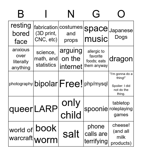 How much do you have in common with Claire Bingo Card